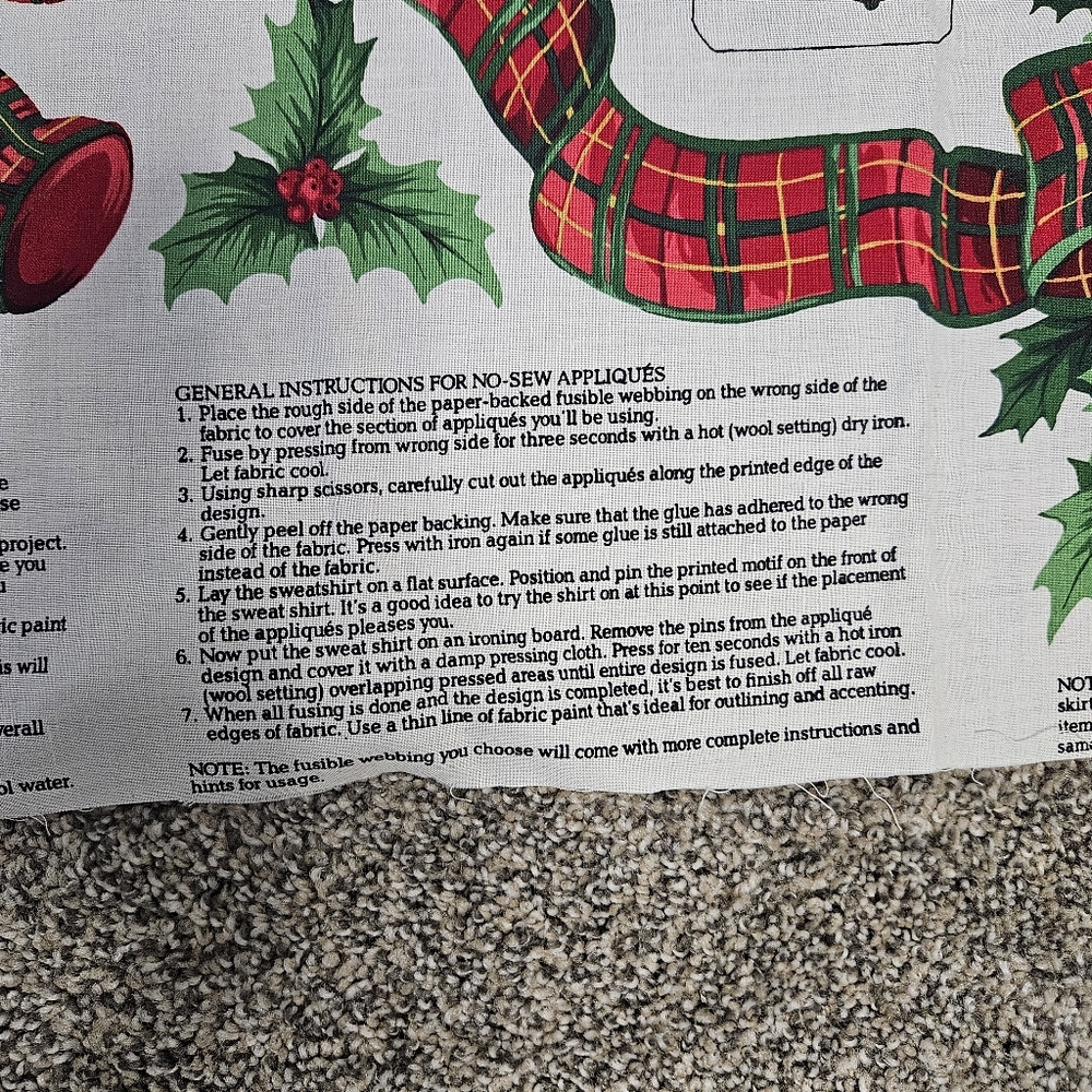 Christmas Plaid Appliques AND Quilt Fabric Countrycore Grannycore 90s Crafts - Picture 7 of 16